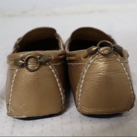 Cole Haan Jillie Moc Gold Flats, Size 8, With Box - Picture 6 of 6